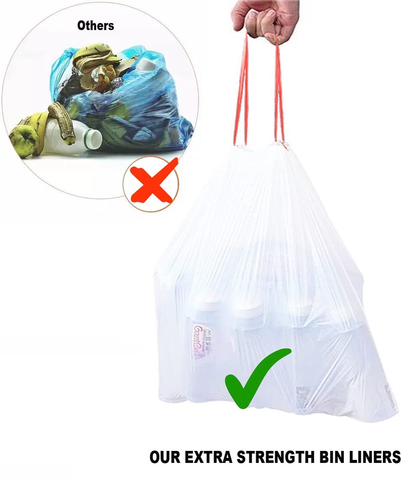 BEIDOU-PAC Trash Bags 13 Gallon Drawstring, 50 Count Garbage Bags, Tall Kitchen Trash Bags, Odorless & Extra Strength White Plastic Food Scrap Bag for Home Office Bathroom Kitchen Bins - Image 5
